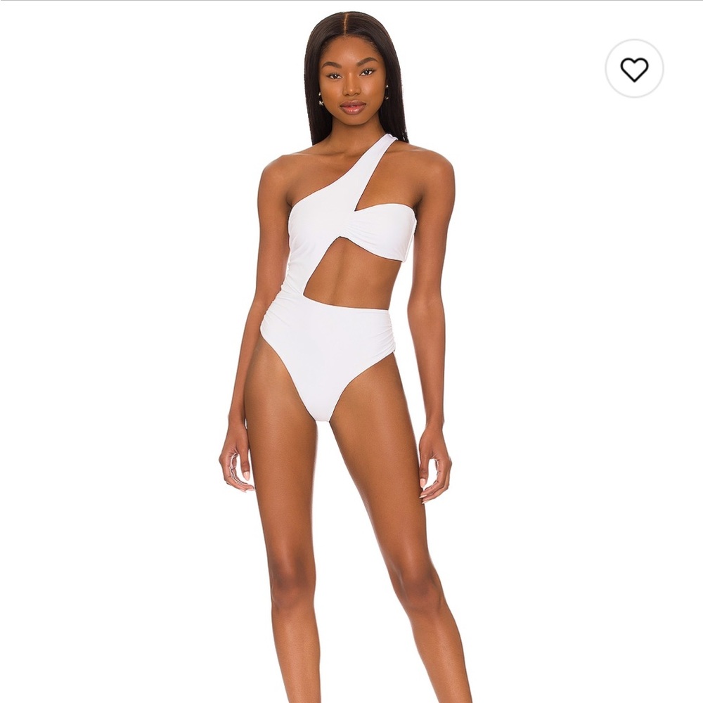 Lovers + Friends White One-Shoulder One Piece